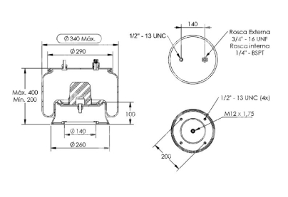 Fuelle sin base de Suspension Acoplado