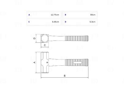 Maza Octogonal Mango de Polipropileno 2.000 g