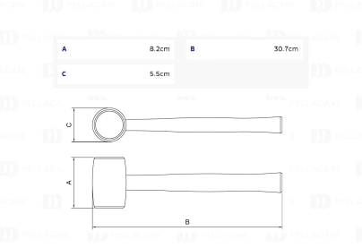 Martillo de Goma Negra Modelo Americano 225 g