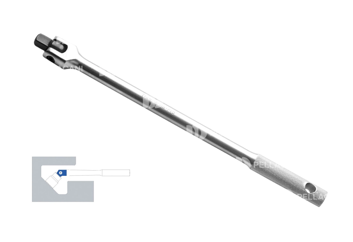 Mango Articulado 15" en Acero Cromo Vanadio Encastre de 1/2"