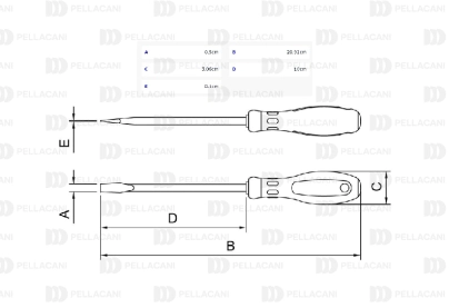 Destornillador Plana 5x100 mm (3/16x4")