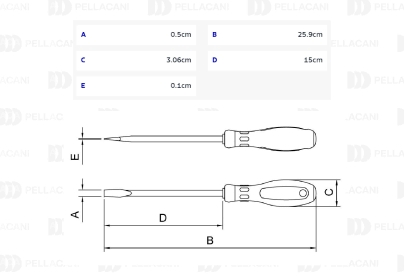 Destornillador Punta Plana 5x150 mm (3/16x6")