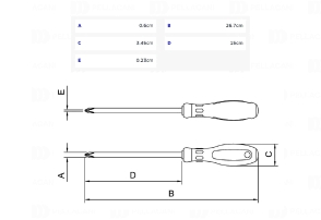 Destornillador Punta Cruzada en Acero Cromo V