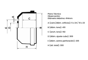 Campana de Freno Trasero MB 1634 1633