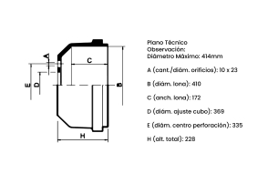 Campana de freno dela/tras MB 1218 1620 1720