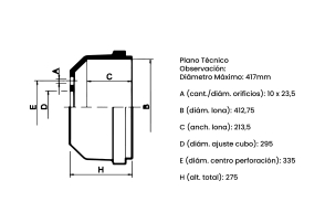 Campana de Freno Delantera Scania 340 380