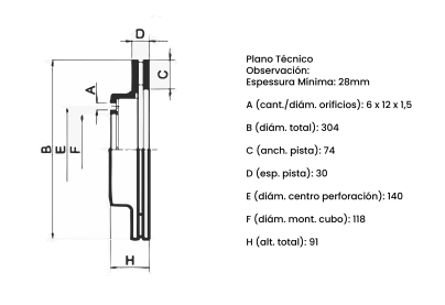 Disco de Freno Delantero MB L709