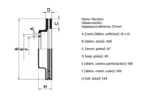 Disco de Freno Delantero MB Actros