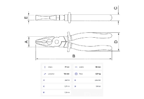 Pinza Universal Aislada 1.000 V 7"
