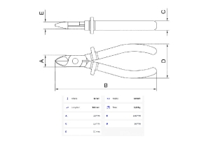 Alicate corte diagonal aislada 1.000 V 6"