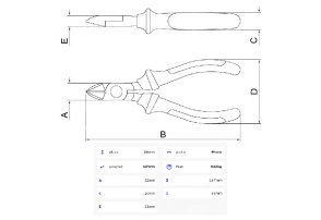 Alicate corte diagonal aislada 1.000 V 6"