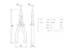 Pinza Punta Chata Aislado 1.000 V 6"