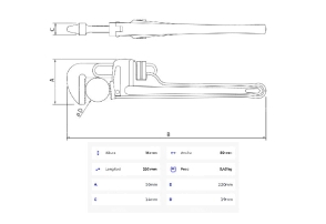 Llave para Tubo 8"