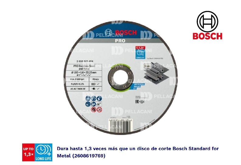 Disco Corte Bosch PRO P/Acero inox 180x1,6mm