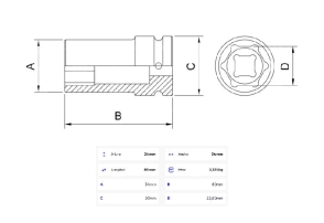 Dado de Impacto 15/16'' - Encastre 1/2''
