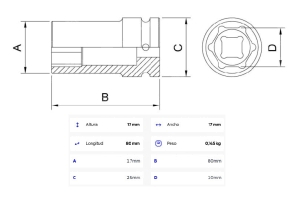 Dado de Impacto 10 mm - Encastre 1/2''