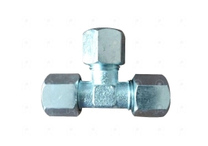 Unión T metálica con inserto y virola 8mm