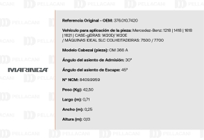 Ficha técnica del cabezal de motor CUMMINS ISB6 compatible con Ford e Iveco
