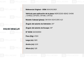Especificaciones del cabezal OM904-924 para buses Mercedes OH y OF. - Maringá en Pellacani Store